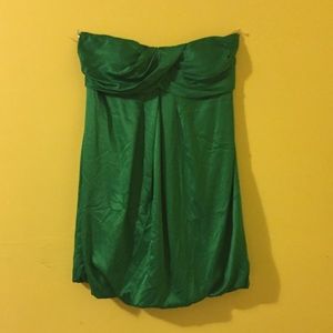 Summer Green Silky Strapless dress